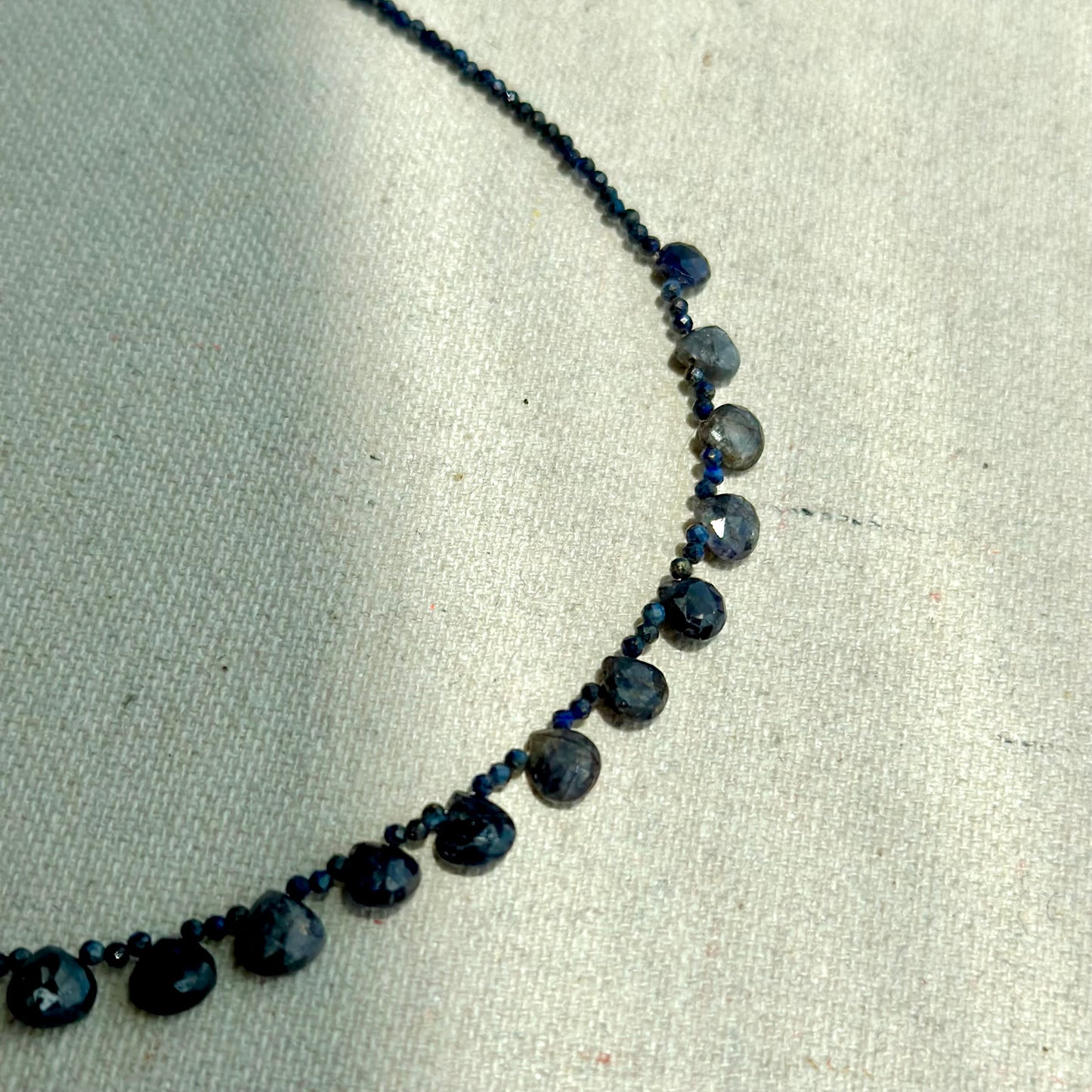 Lapis Drop Beaded Necklace