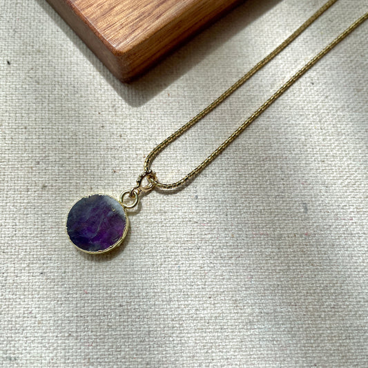 Amethyst Adjustable Gold-plated Necklace