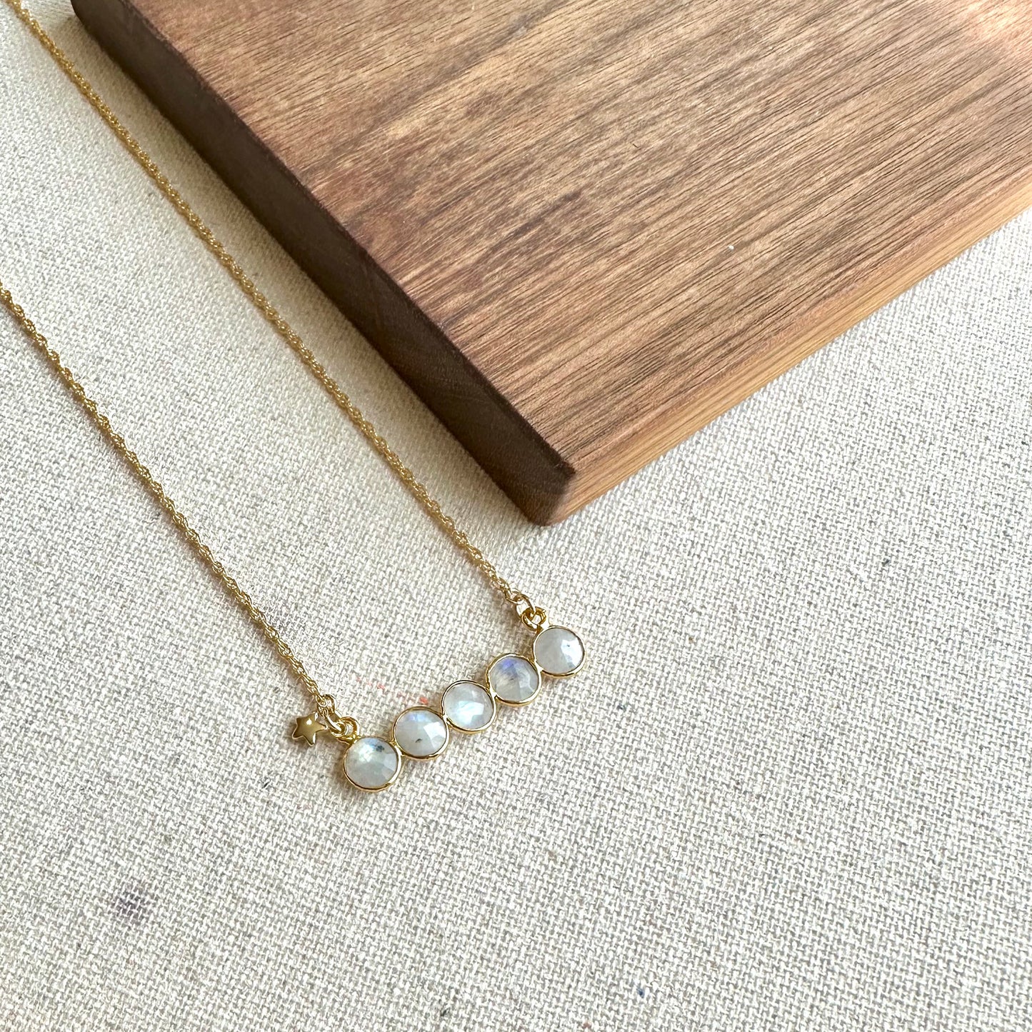 Moonstones In Star Gold-plated Necklace