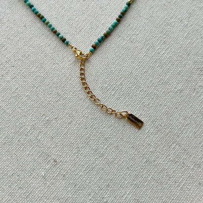 Agate Pendant Mixed Turquoise And Amazonite Beaded Choker Necklace