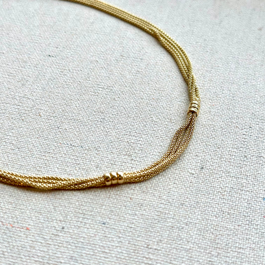 Rope Chain Layering Gold-plated Sterling Silver Choker Necklace