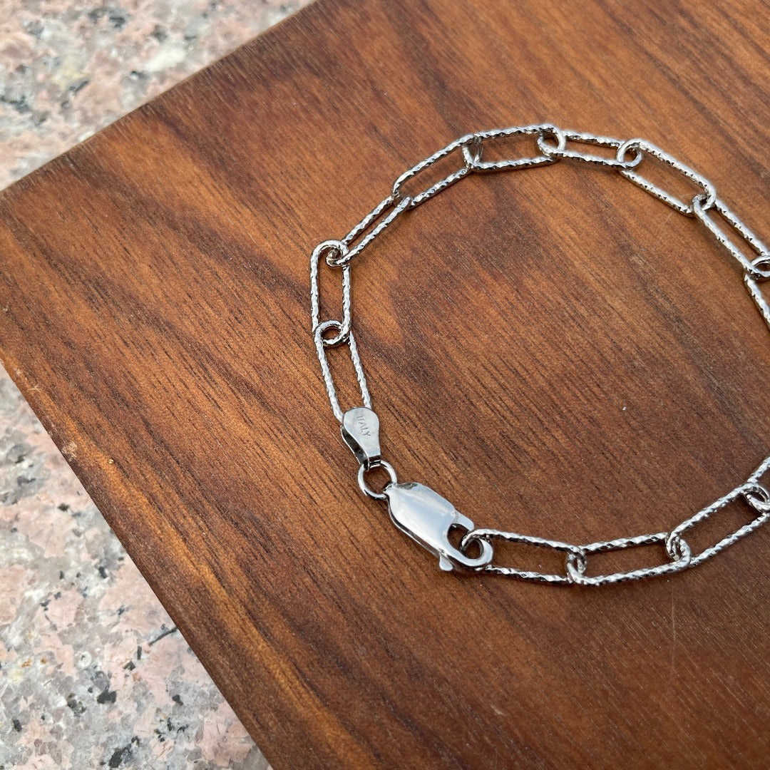 Italian Sterling Silver Link Chain Bracelet