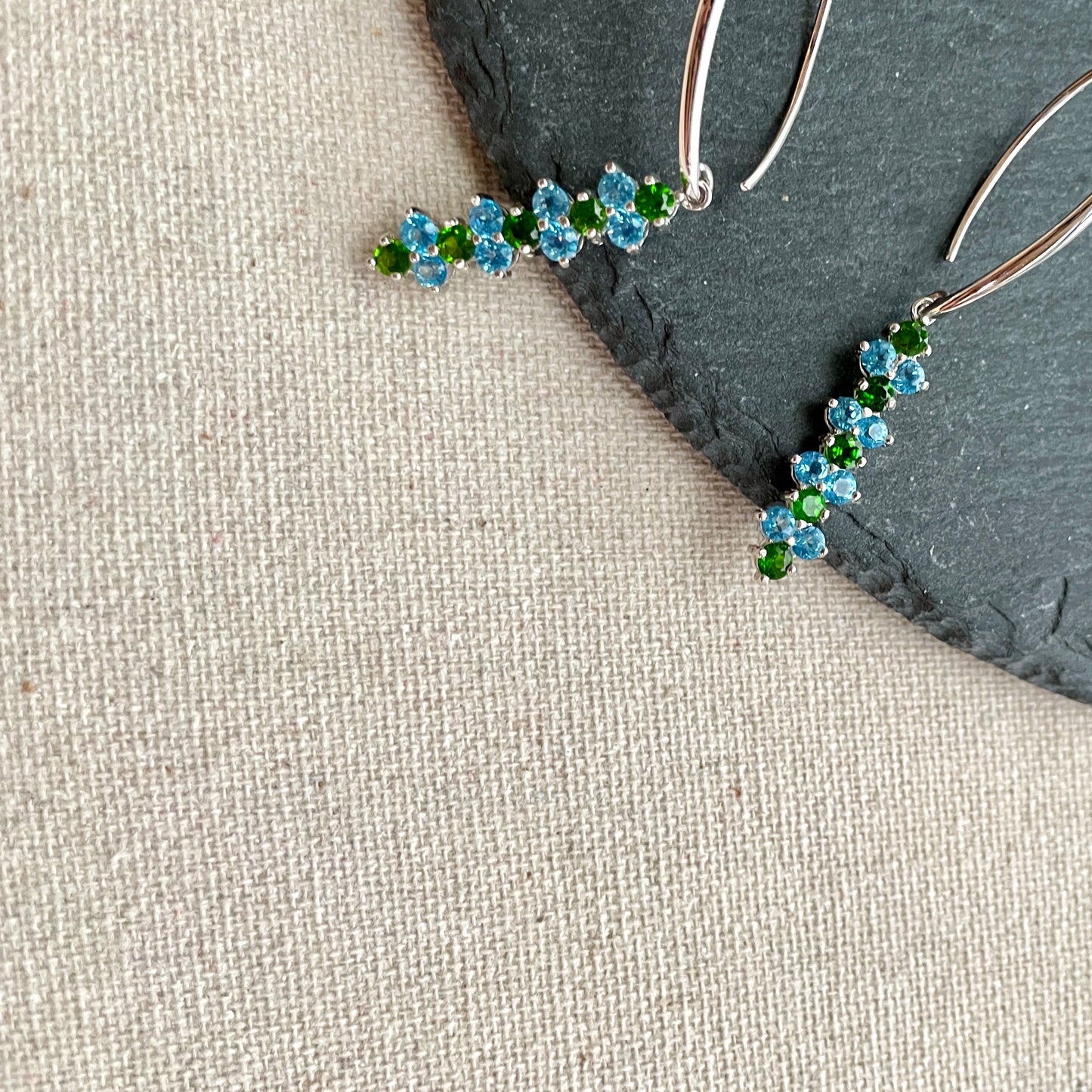 Topaz And Diopside Earring