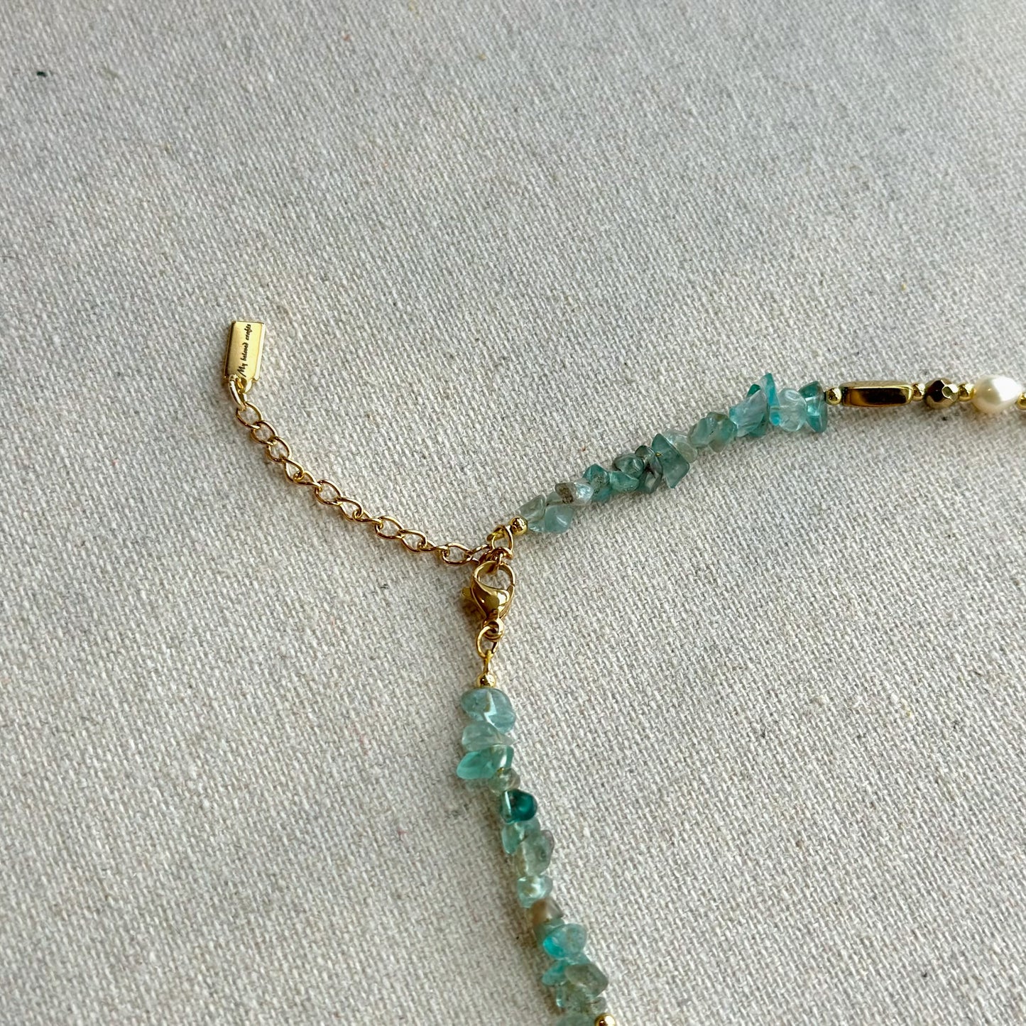 Apatite And Freshwater Pearls Beaded Necklace