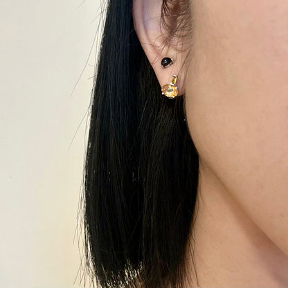 Iolite Heart Sterling Silver Ear Stud