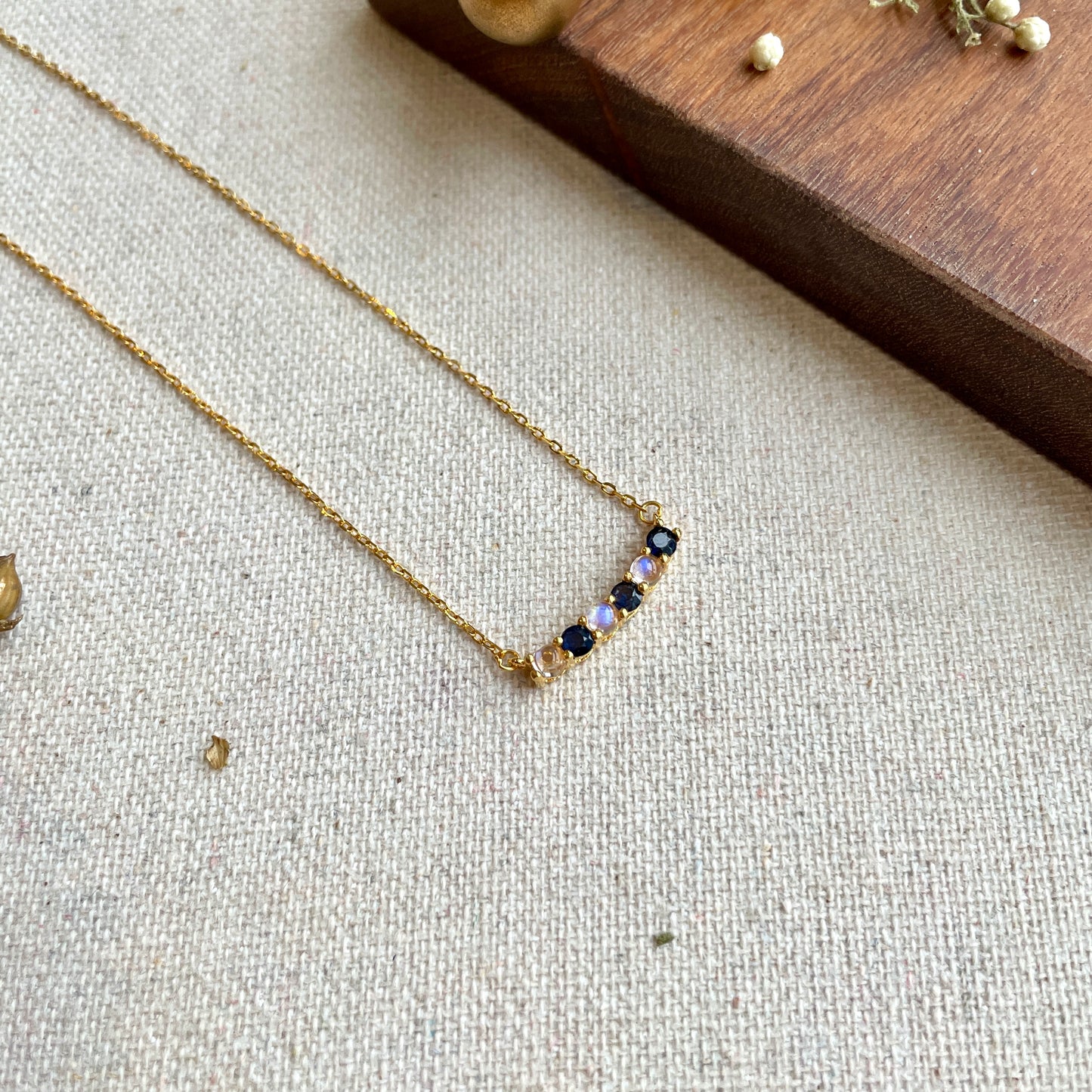 Sapphire And Moonstone Gold-plated Necklace