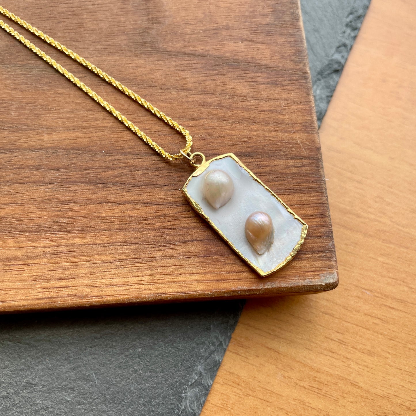 Mother Of Pearl Gold-plated Necklace