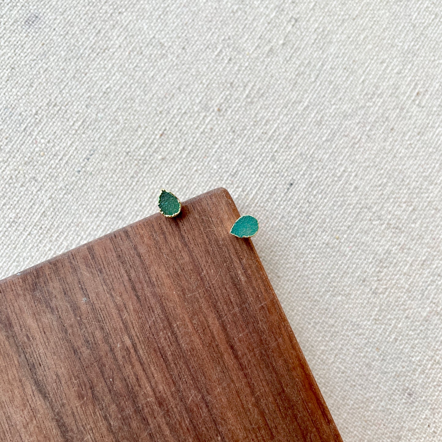 Green Druzy Stone Asymmetric Two-way Earring