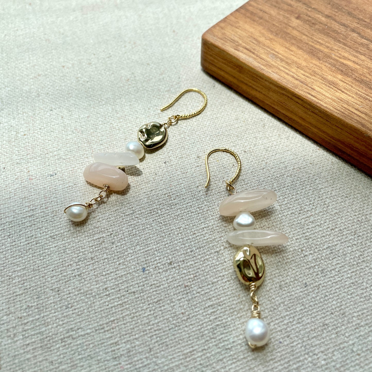 Aventurine And Freshwater Pearl Earring