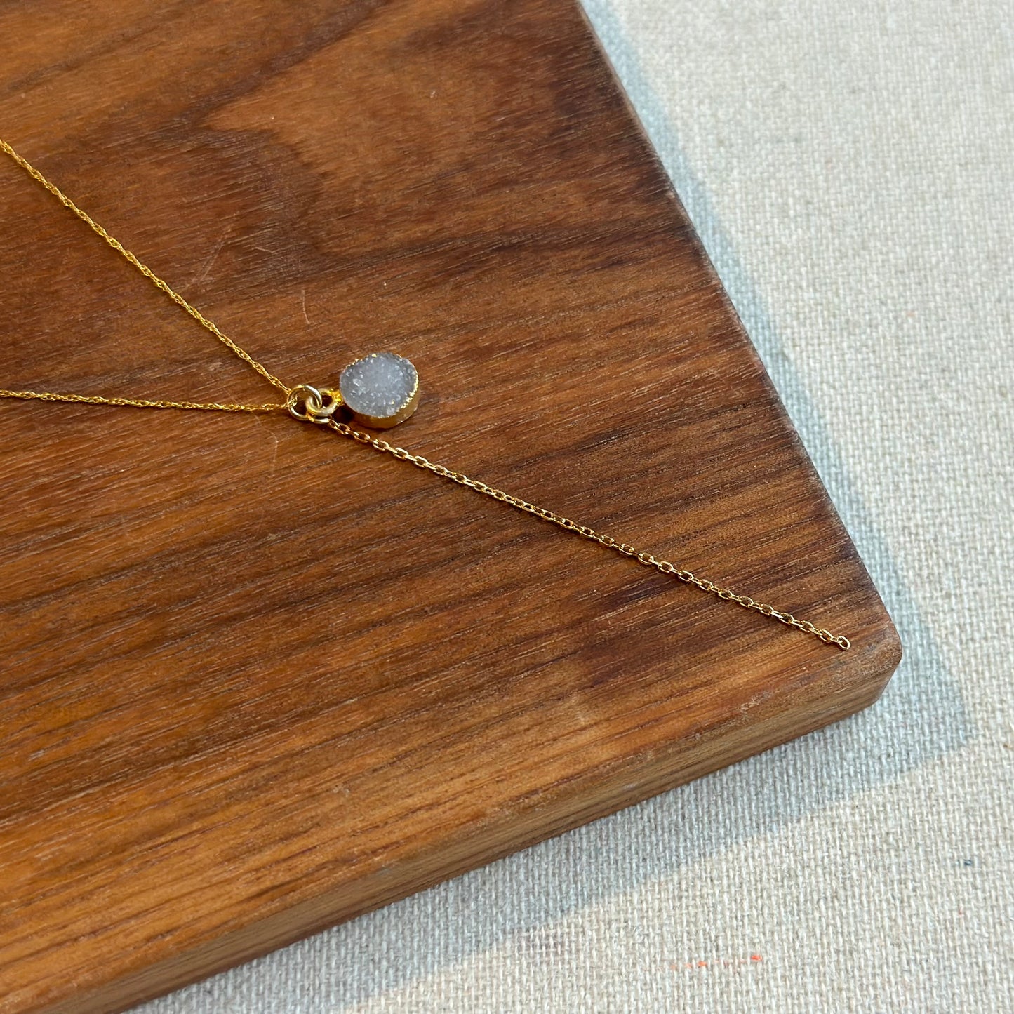 Druzy Stone Y-shaped 14k Gold-filled Necklace