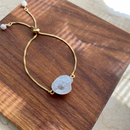 White Agate Adjustable Bracelet