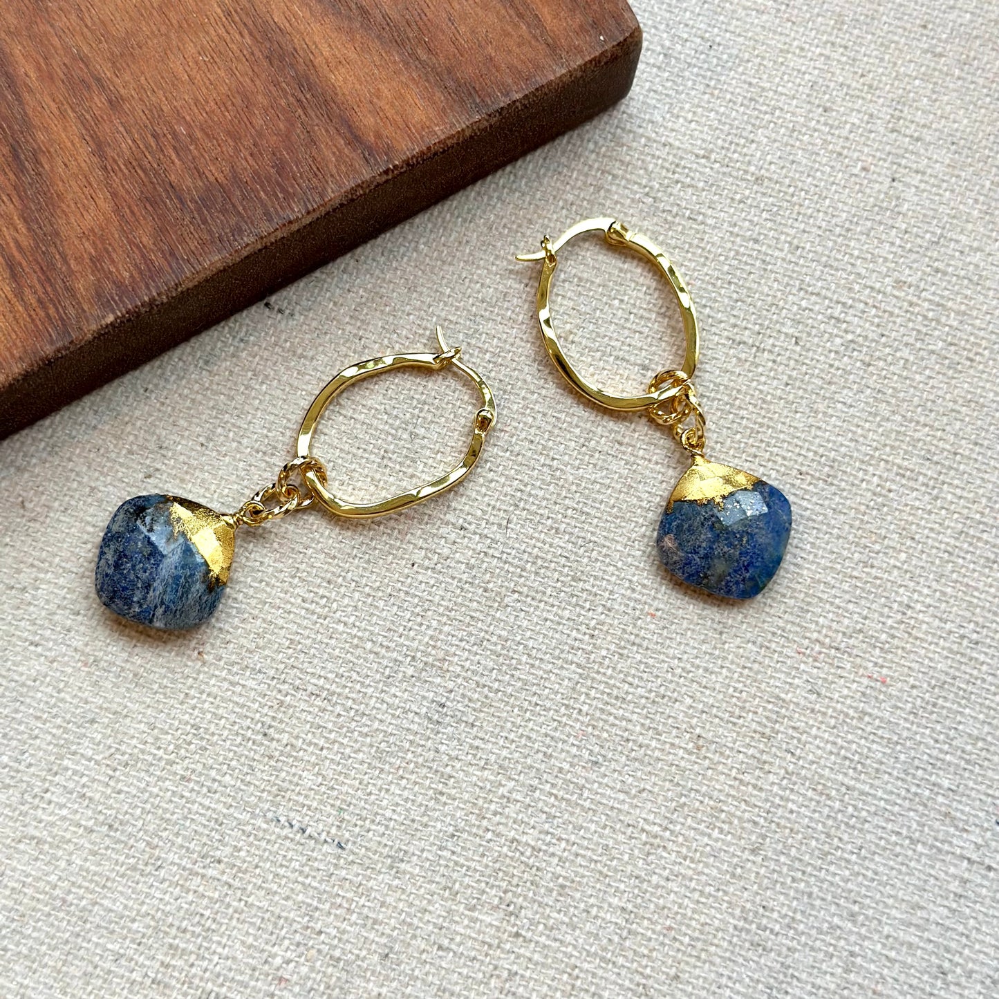 Lapis Multi-way Gold-plated Sterling Silver Ear Hoop