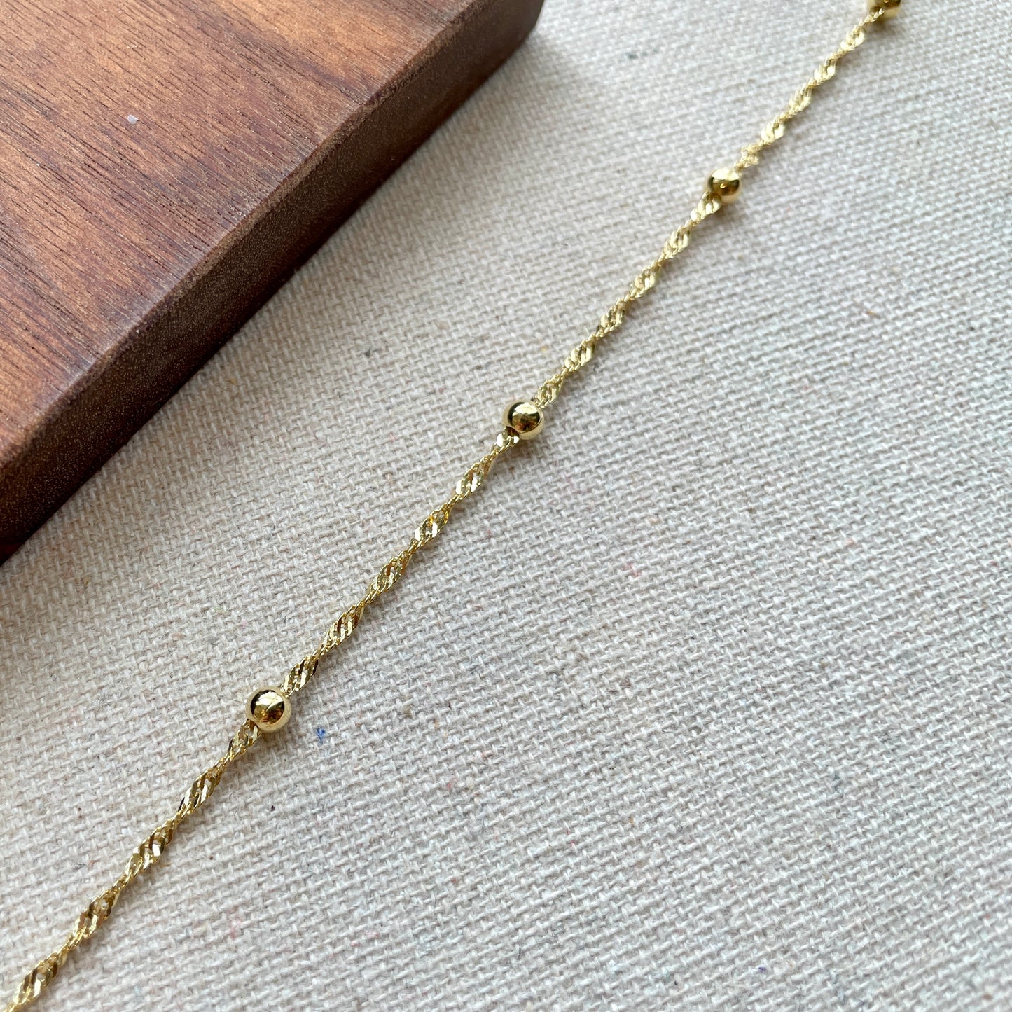 Gold-plated Italian Sterling Silver Dotty Mixed Chain Necklace