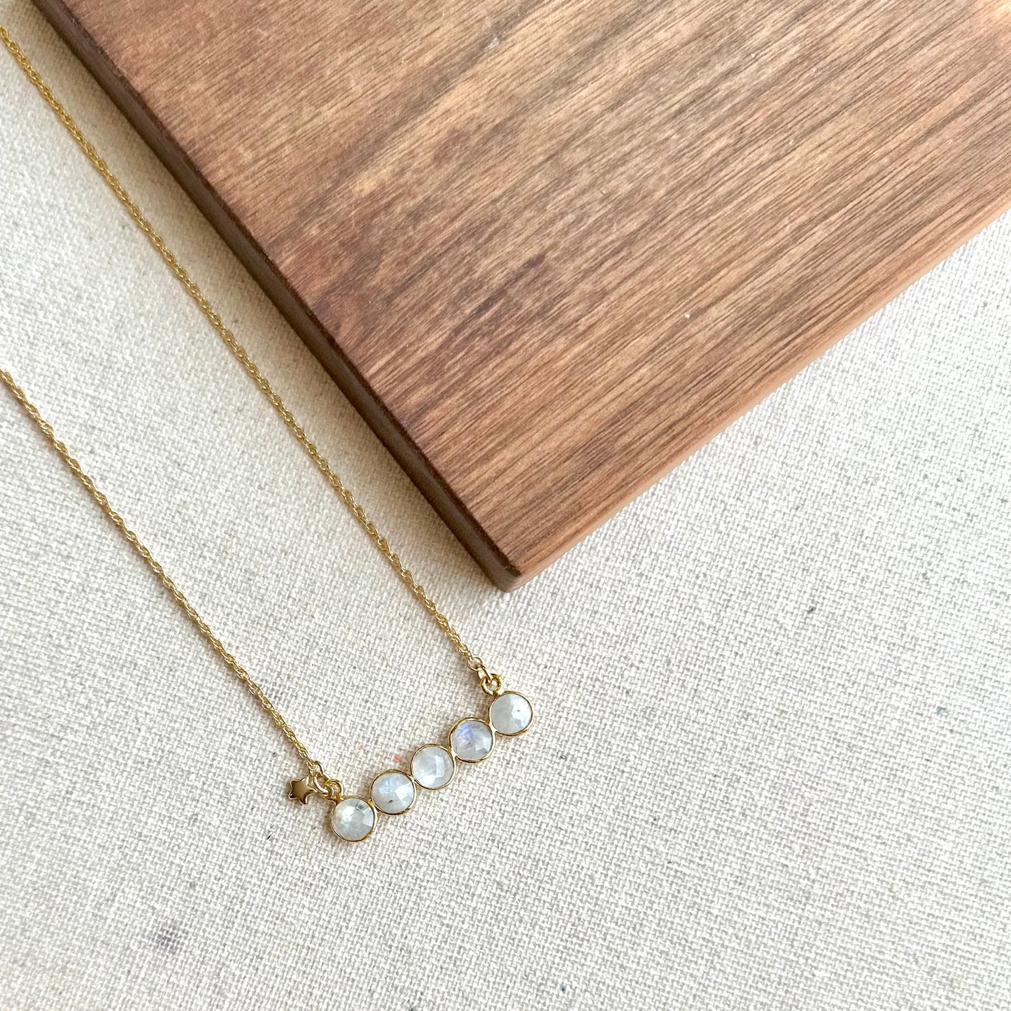 Moonstones In Star Gold-plated Necklace