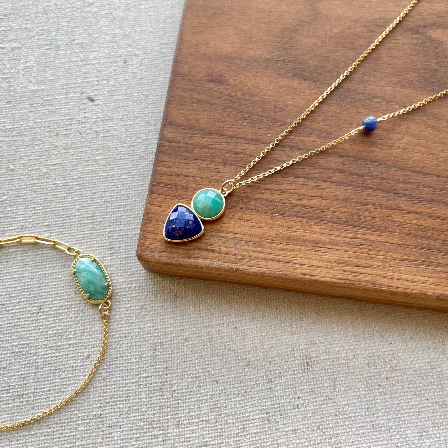 Amazonite And Lapis 14k Gold-filled Necklace