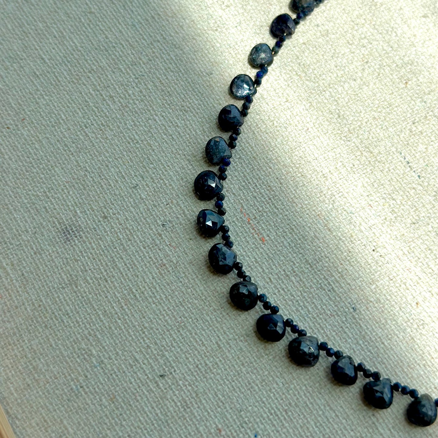 Lapis Drop Beaded Necklace