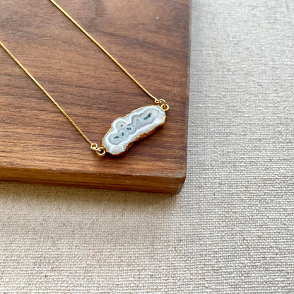 White Agate Gold-plated Necklace