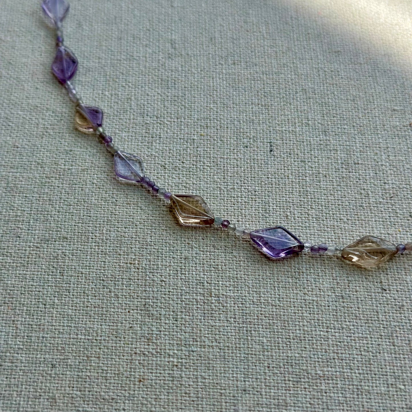 Ametrine Kite Beaded Choker Necklace