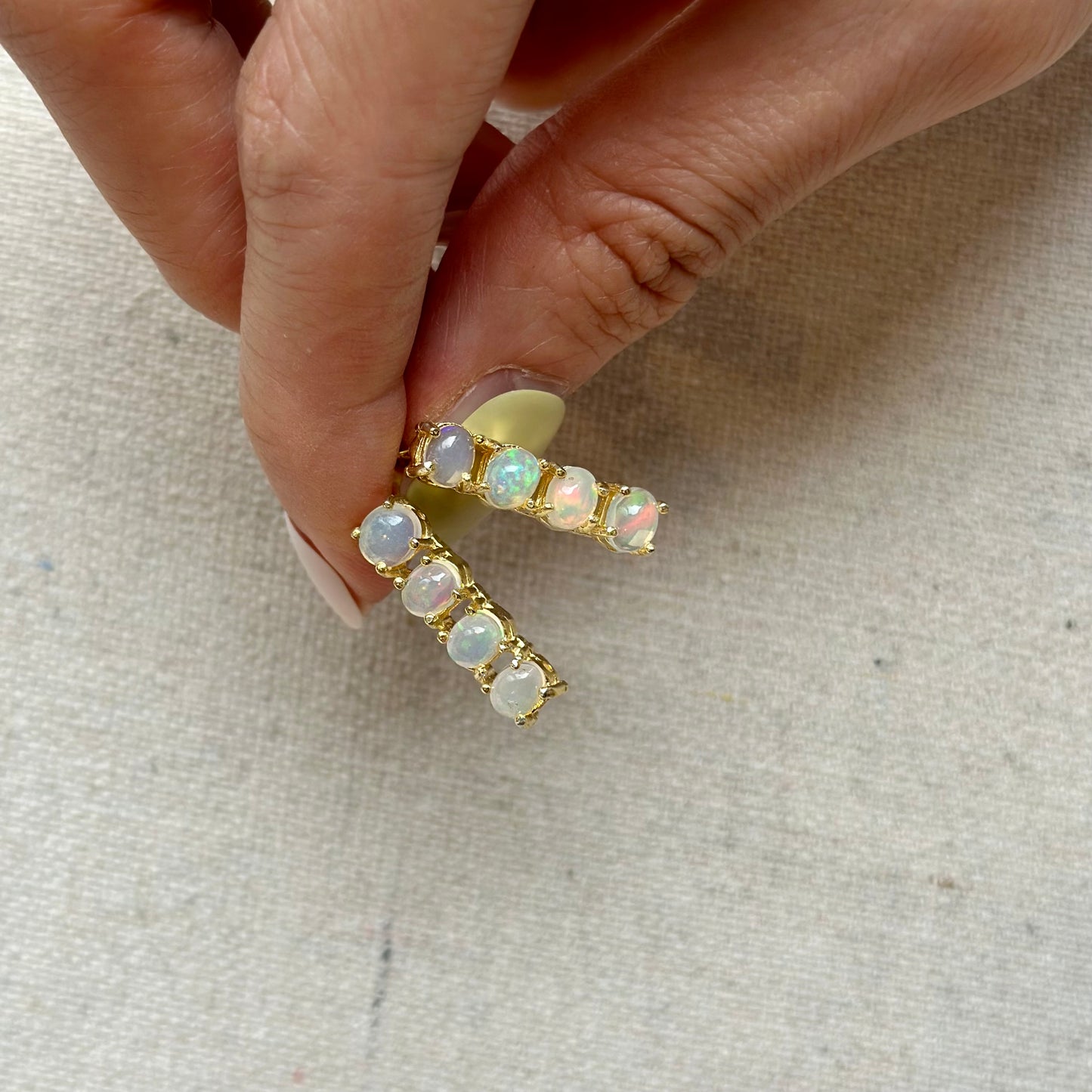 Four Opal Gold-plated Sterling Ear Stud