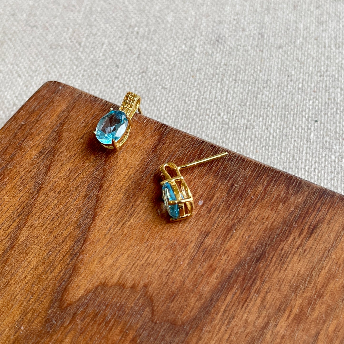 Topaz And Citrine Gold-plated Sterling Silver Ear Stud