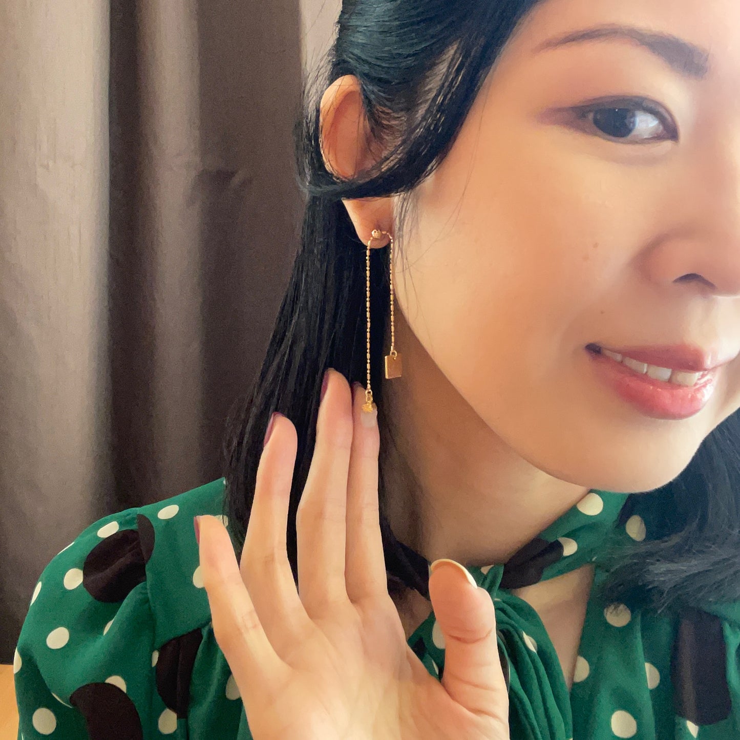 Black And White Druzy Raw Stone Dangling Gold-plated Earring