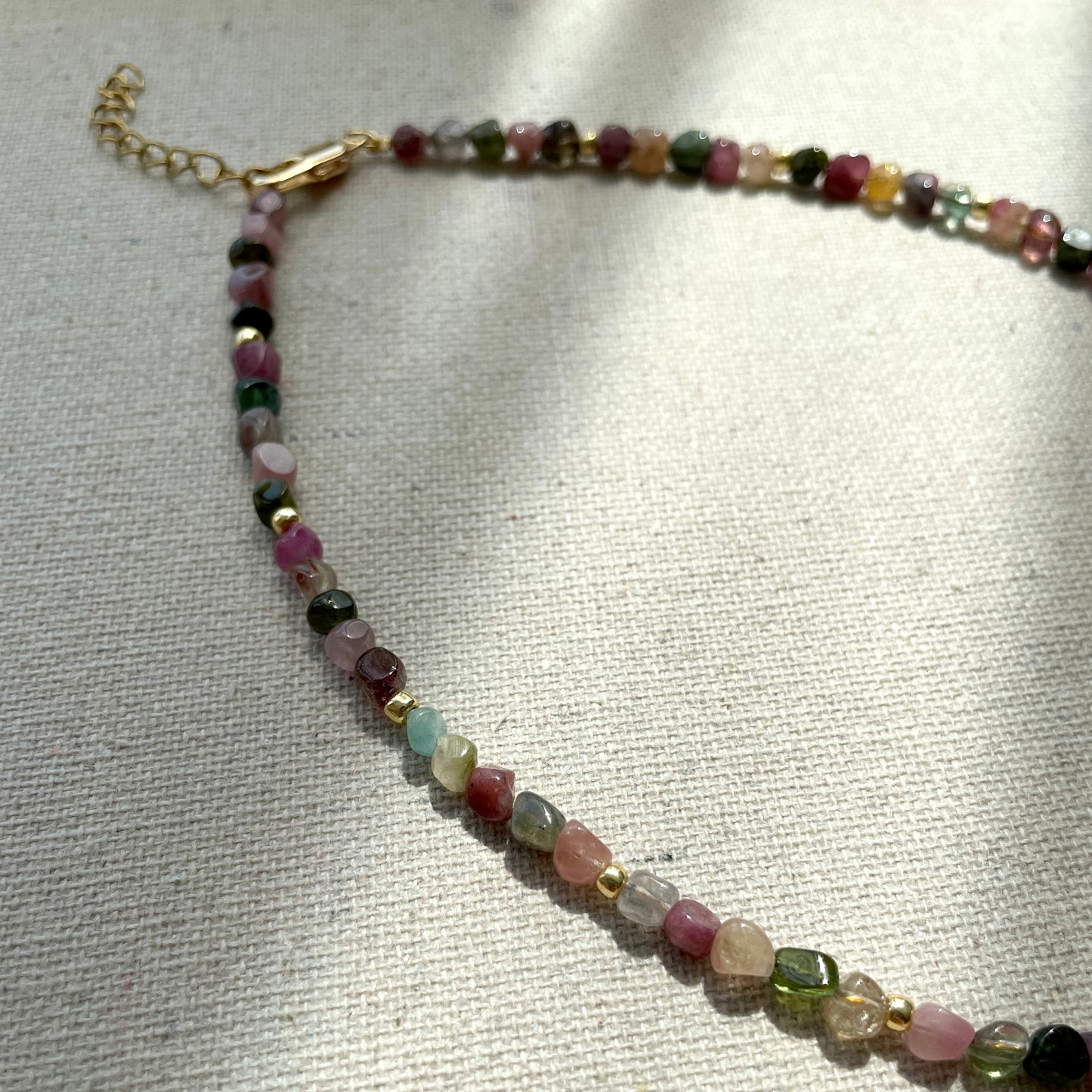 Tourmaline And Baroque Pearl Beaded Choker Necklace