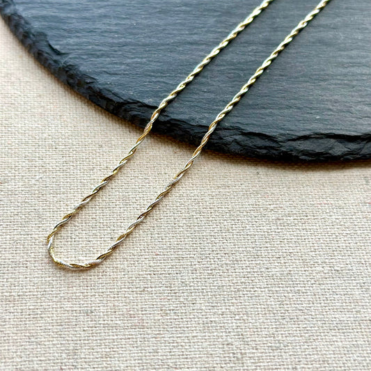 Two Tone Twisted Gold-plated Italian Sterling Silver Necklace