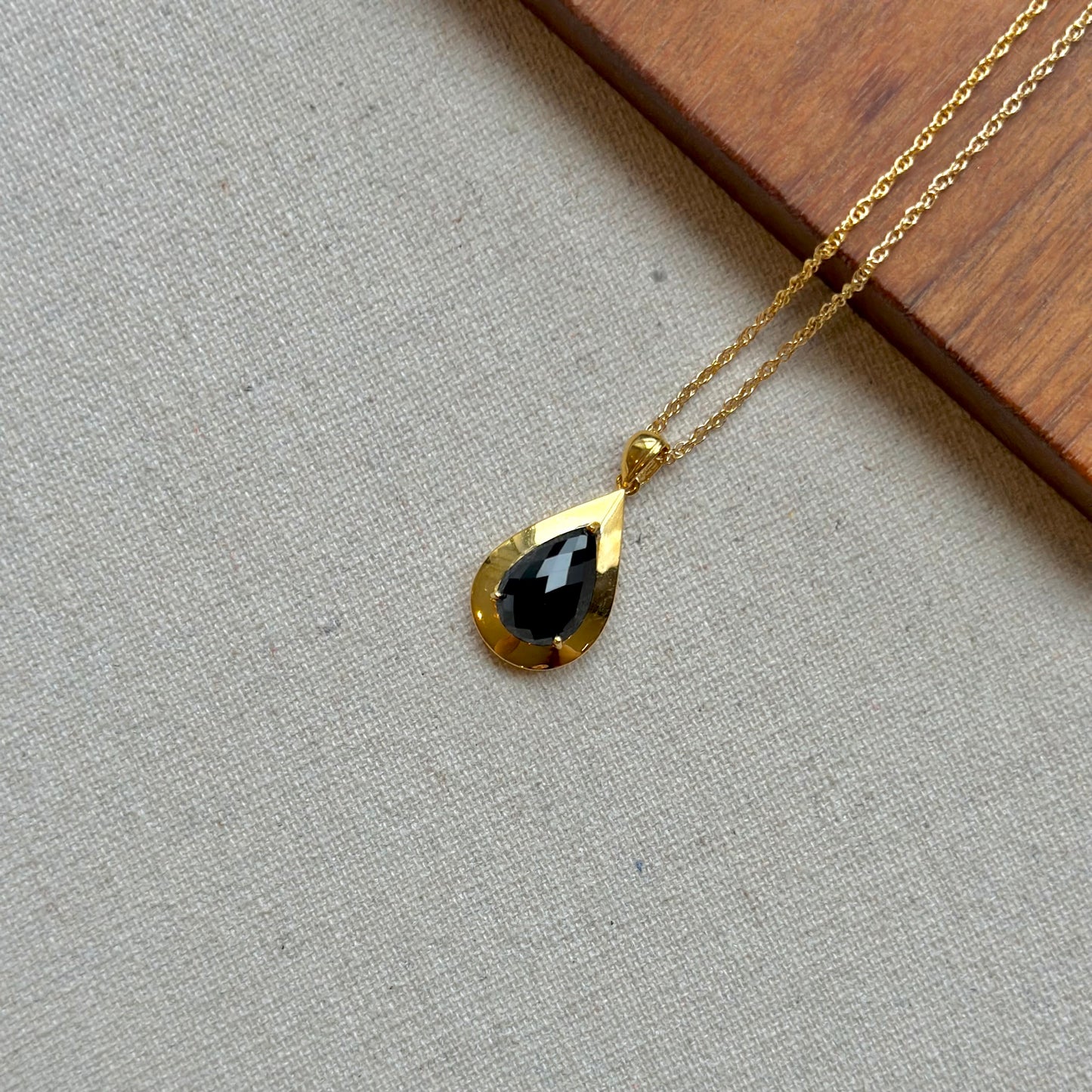 Sapphire Drop Gold-plated Necklace