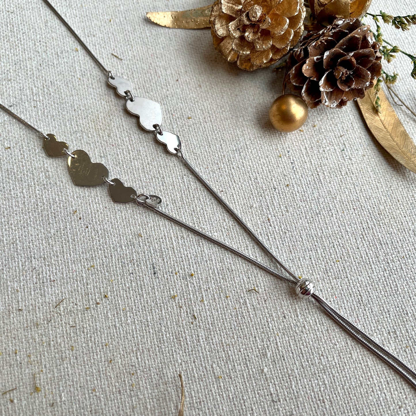 Two-way Hearts Details Italian Sterling Silver Extra Long Y-shaped Necklace