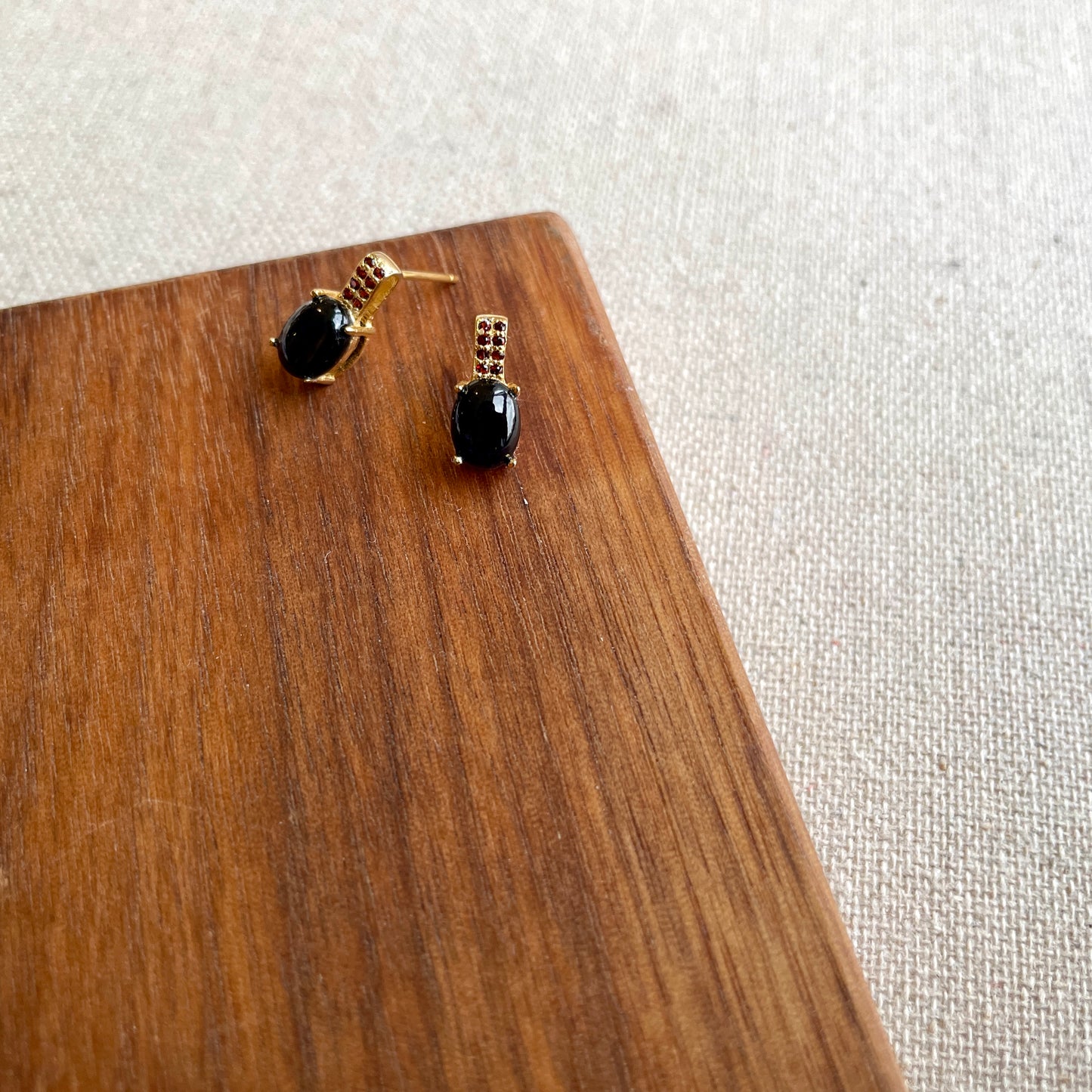 Sapphire And Garnet Gold-plated Sterling Silver Ear Stud