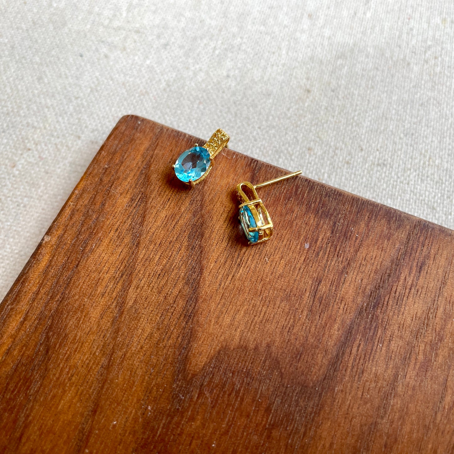 Topaz And Citrine Gold-plated Sterling Silver Ear Stud