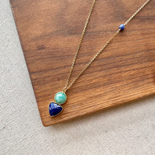 Amazonite And Lapis 14k Gold-filled Necklace