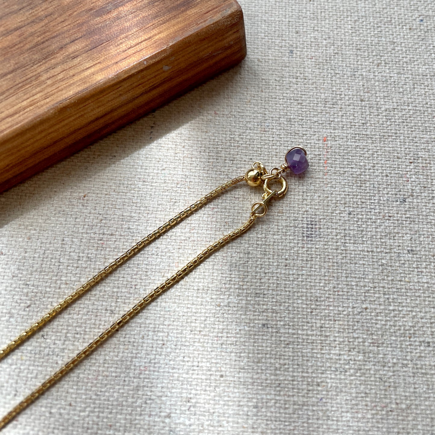 Amethyst Adjustable Gold-plated Necklace