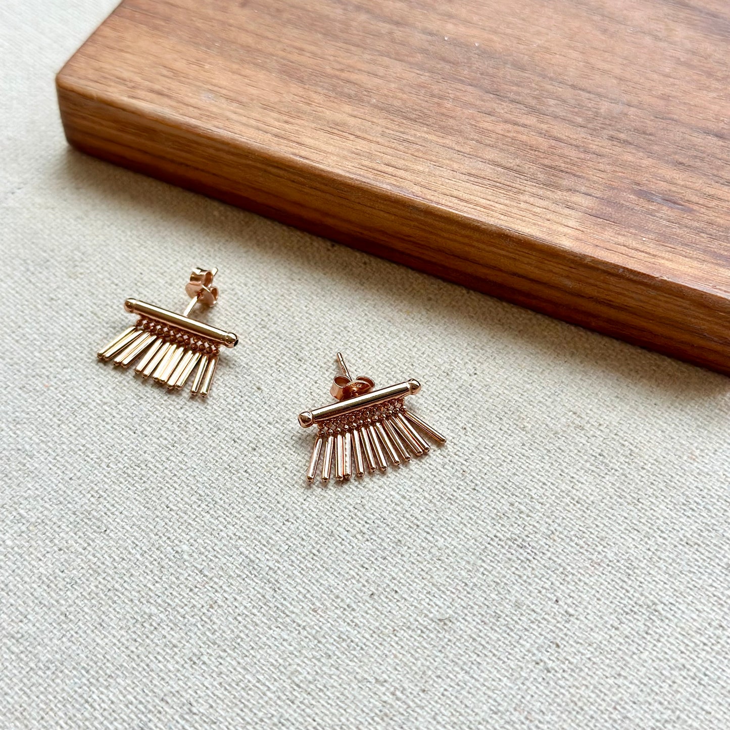 Mini Tassels Rose Gold-plated Italian Sterling Silver Earring