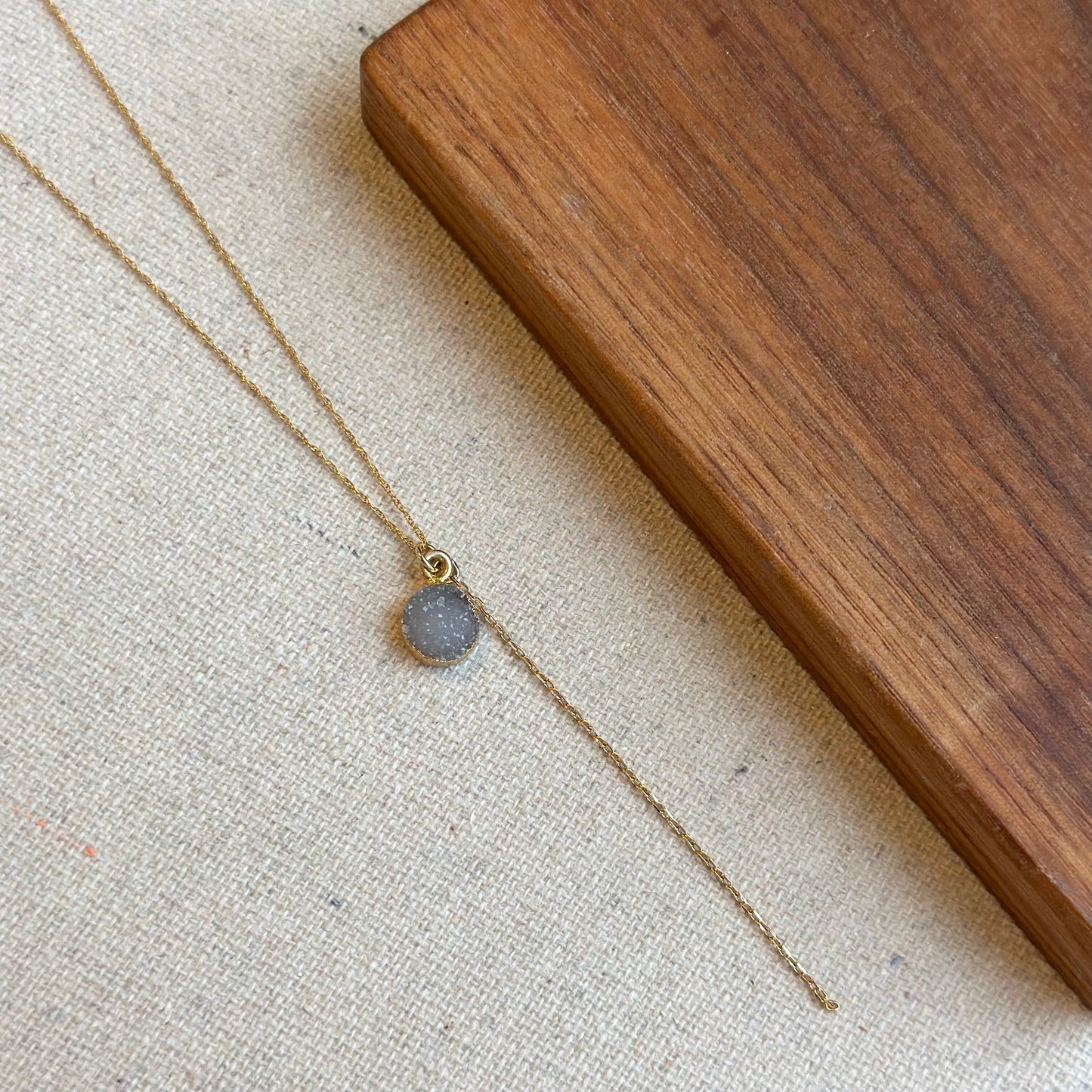 Druzy Stone Y-shaped 14k Gold-filled Necklace