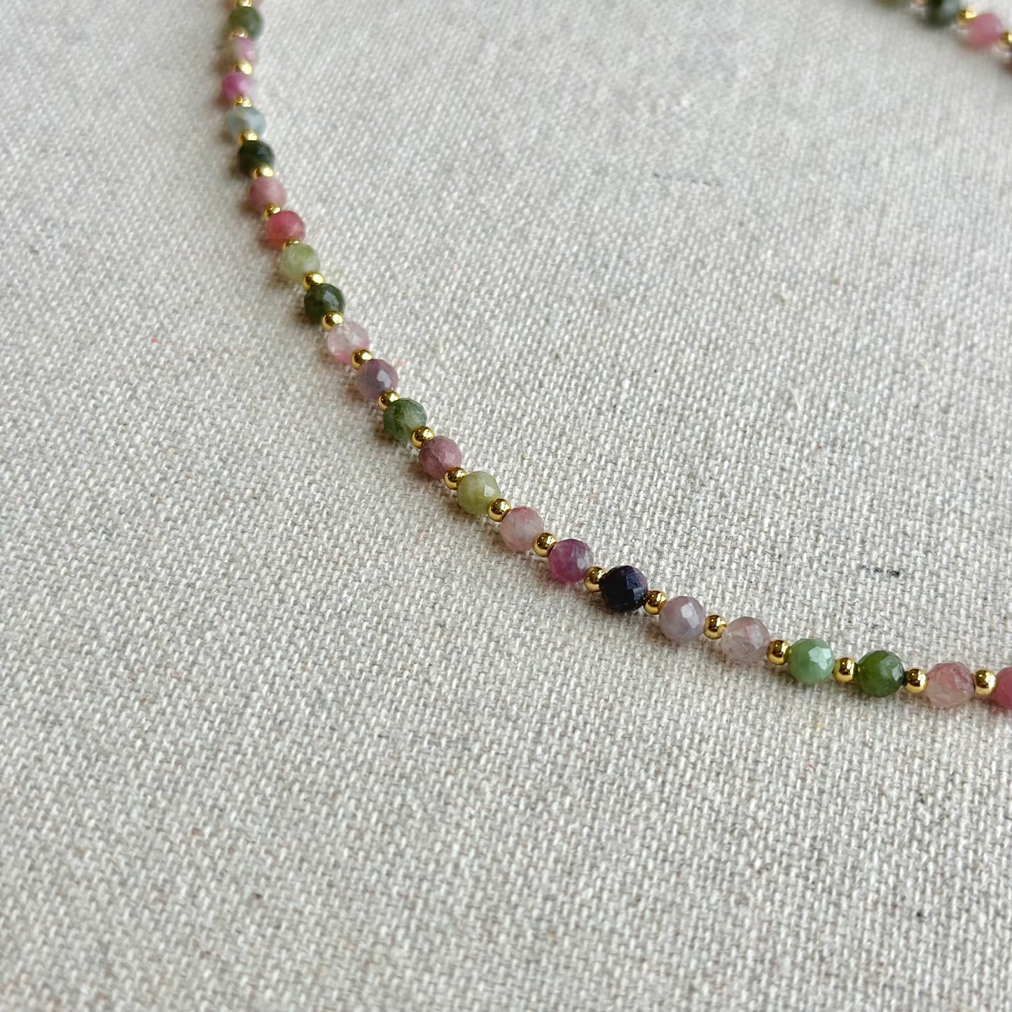 Tourmaline And Freshwater Pearl Beaded Choker Necklace