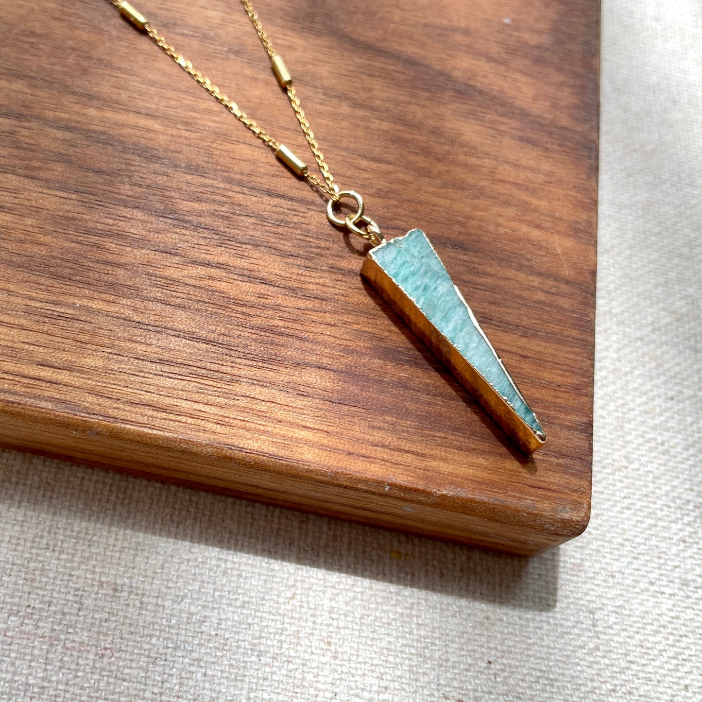 Triangle Amazonite Gold-plated Necklace