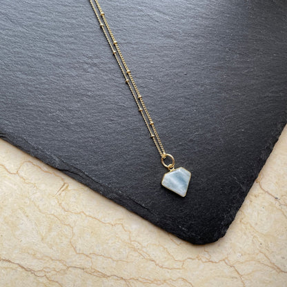 Aquamarine Two-way Dotty Chains Gold-plated Necklace