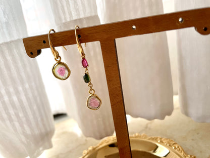 Watermelon Tourmaline Earring