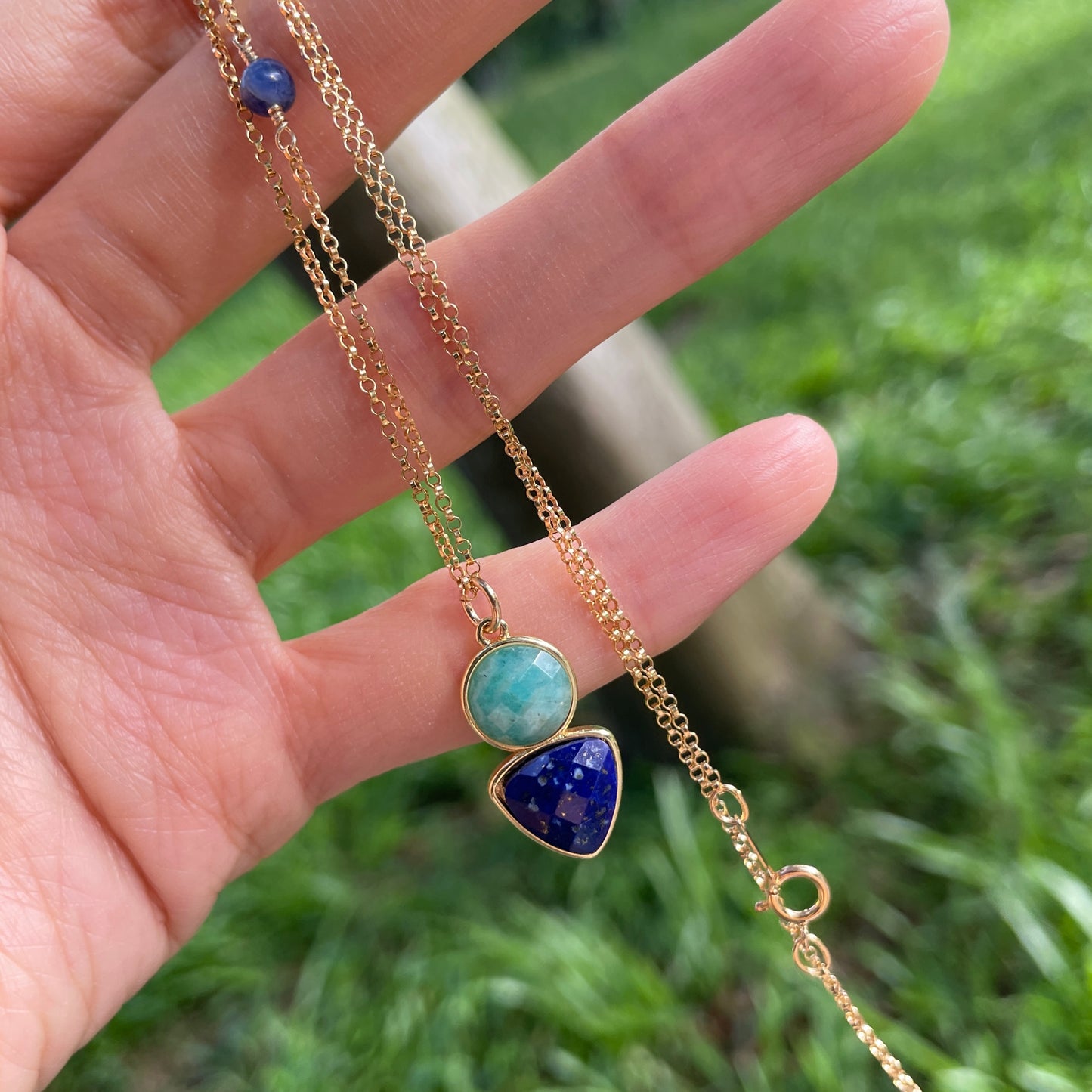 Amazonite And Lapis 14k Gold-filled Necklace