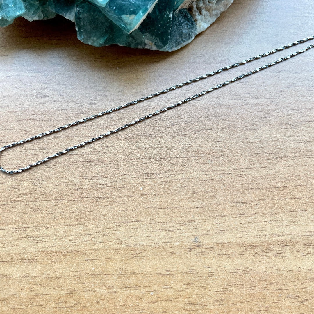 Italian Sterling Silver Glitter Chain Necklace