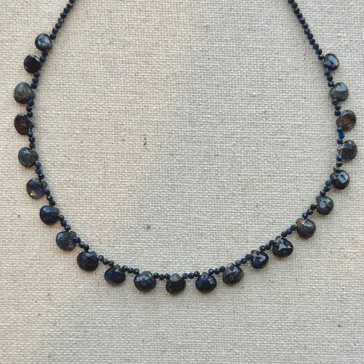 Lapis Drop Beaded Necklace