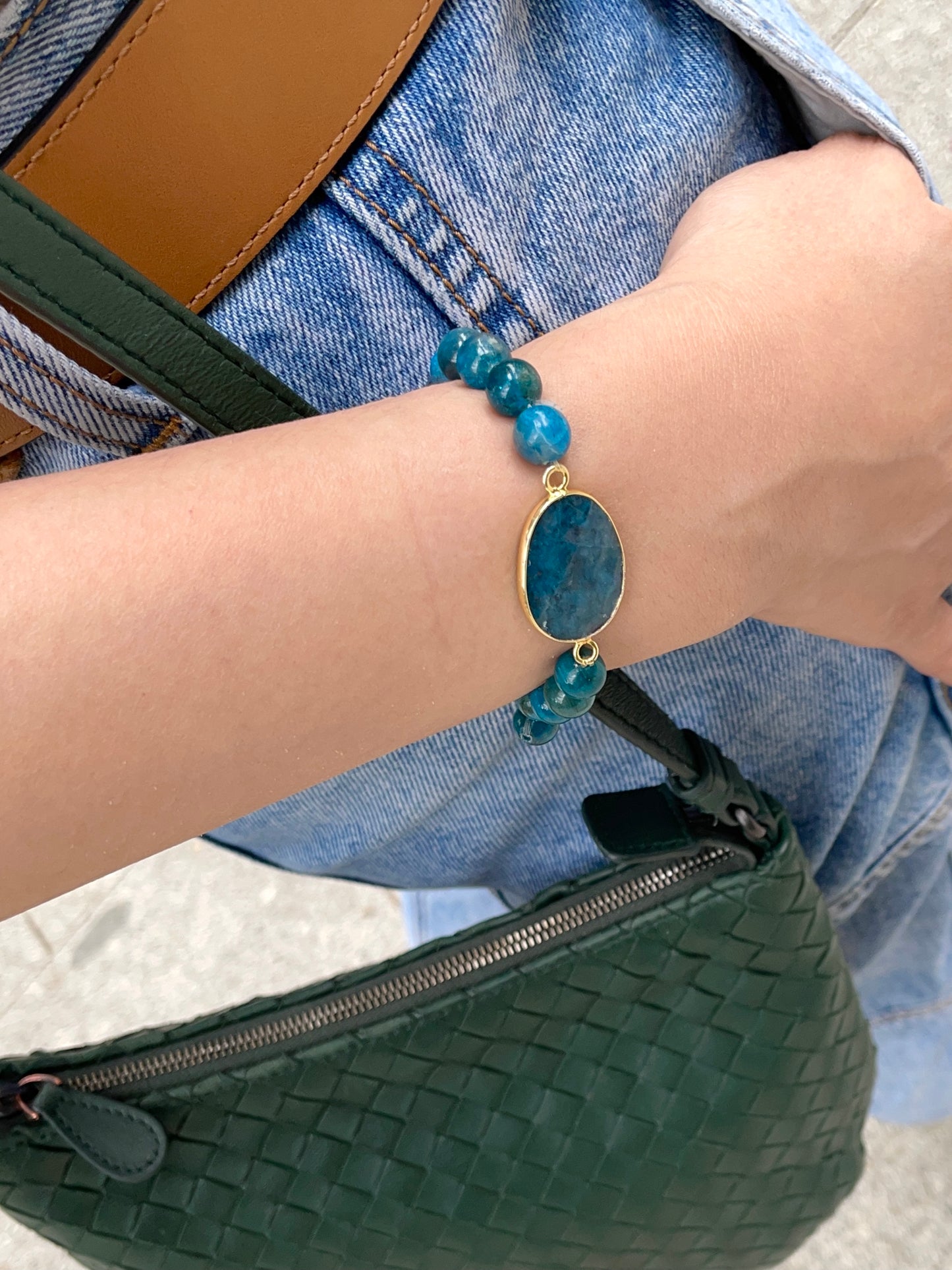 Apatite And Apatite Beaded Bracelet