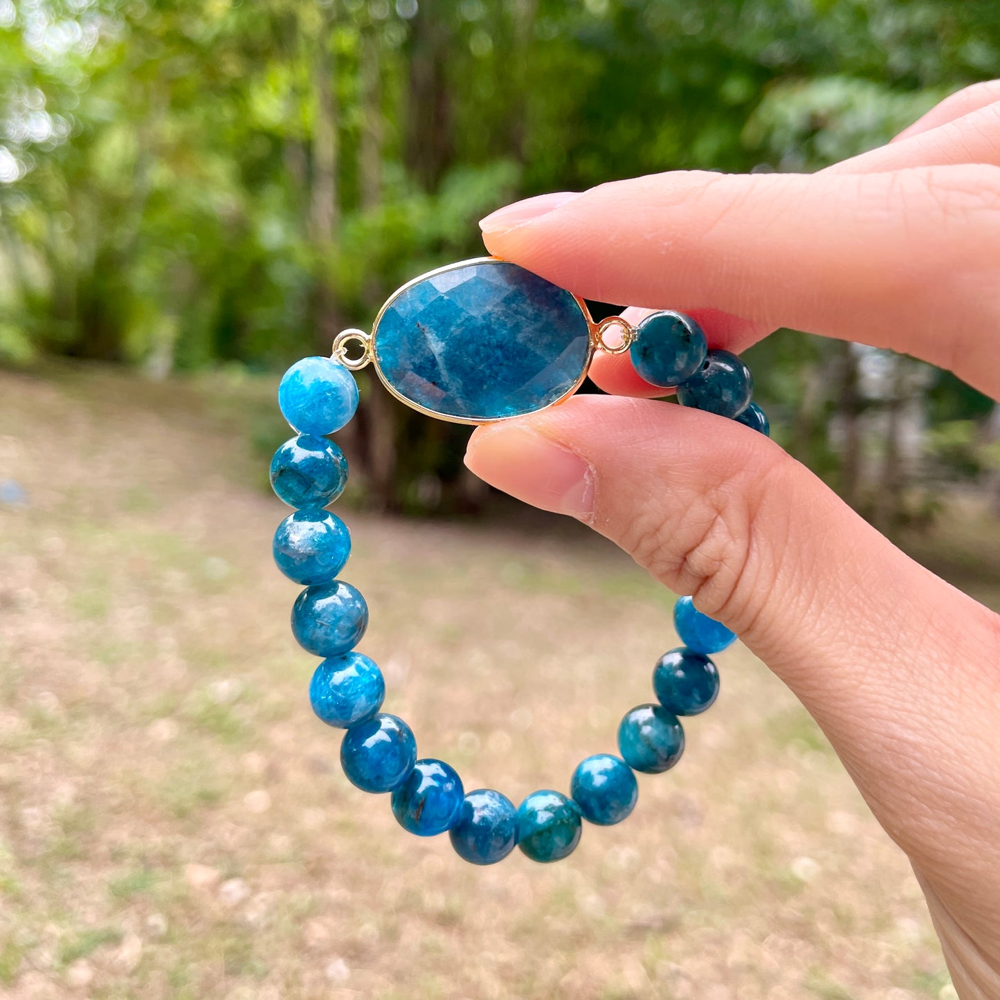 Apatite And Apatite Beaded Bracelet