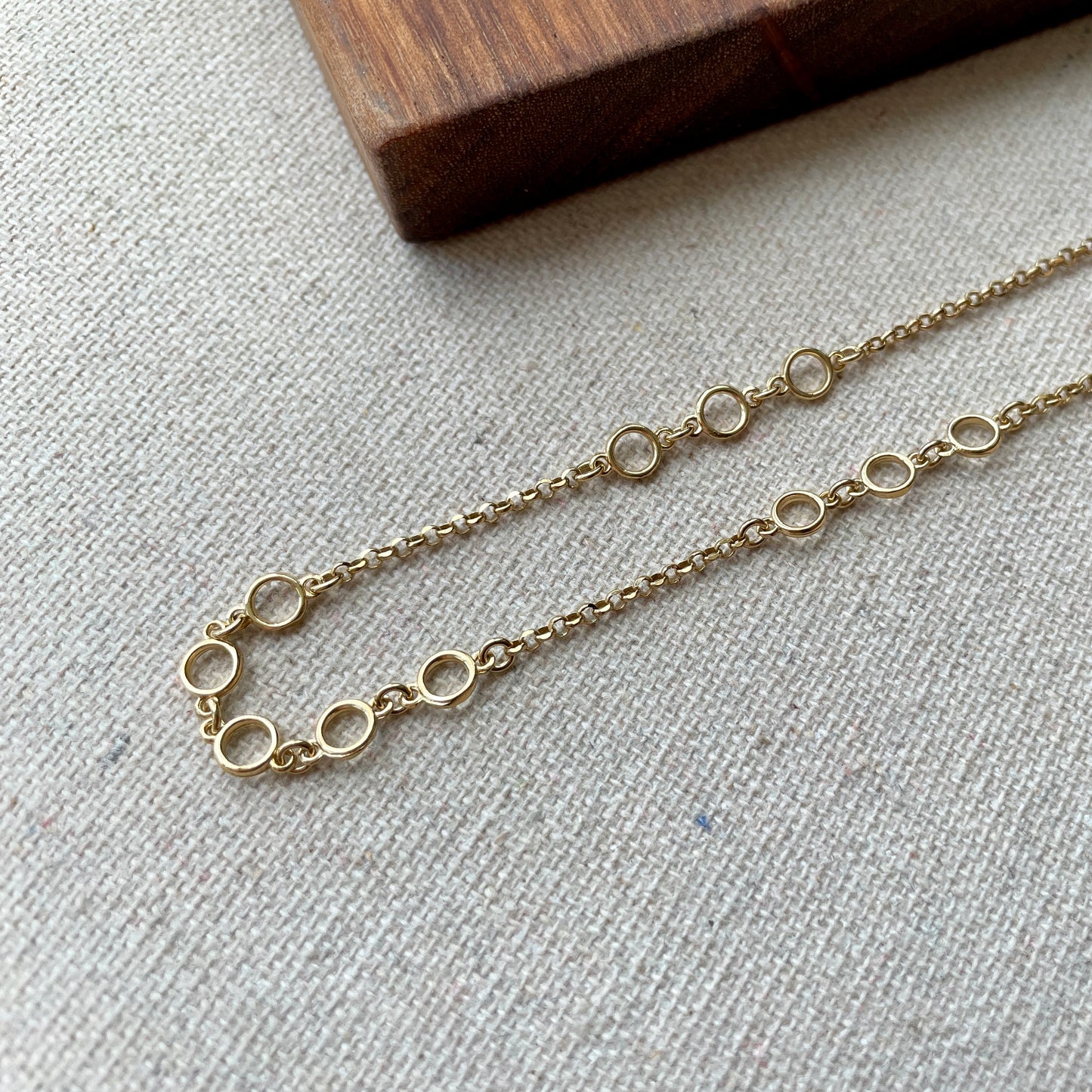 Gold-plated Italian Sterling Silver Mixed Circle Necklace