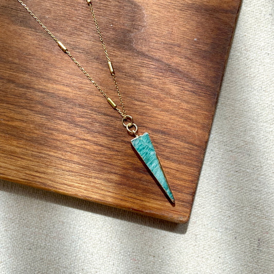 Triangle Amazonite Gold-plated Necklace