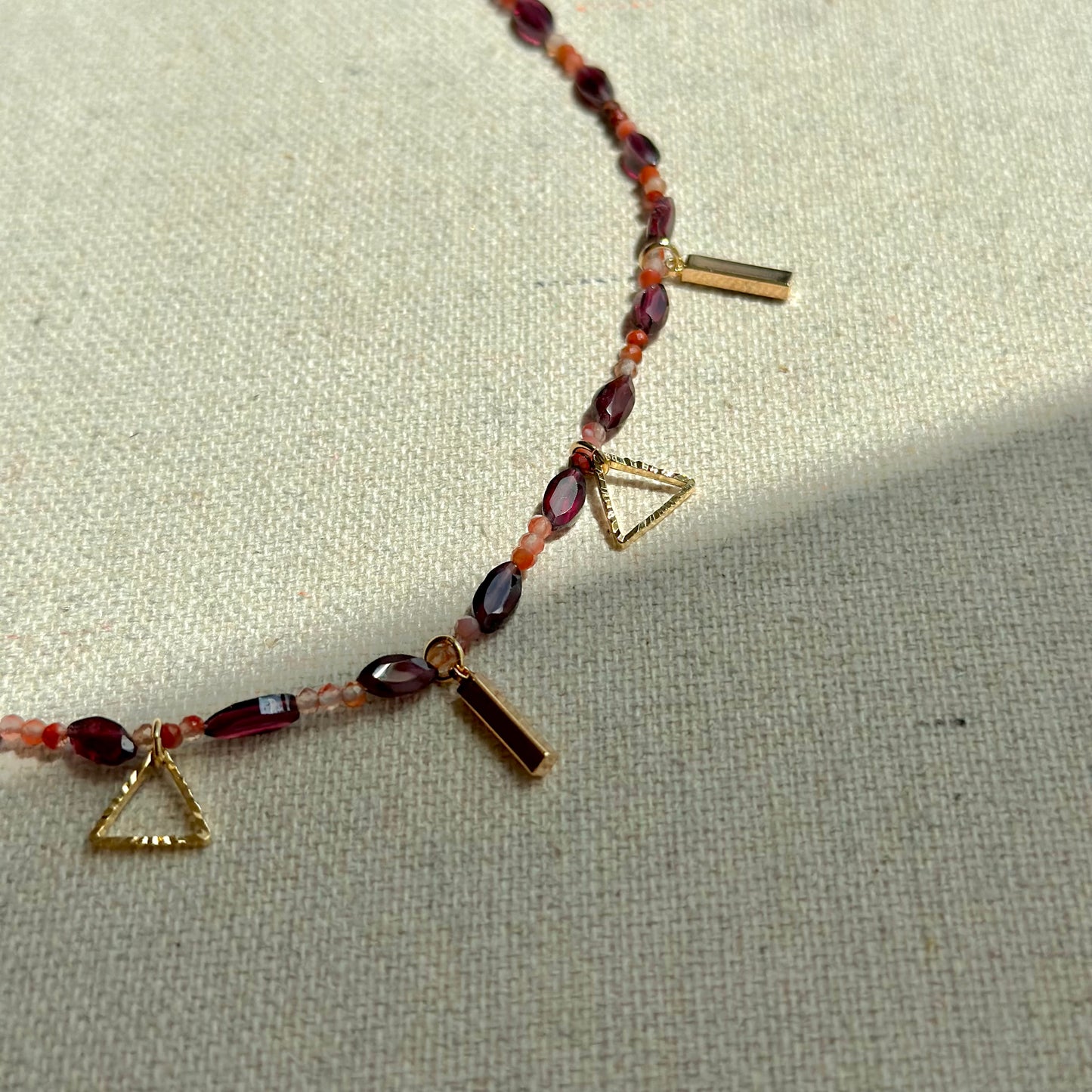 Garnet And Carnelian Beaded Necklace