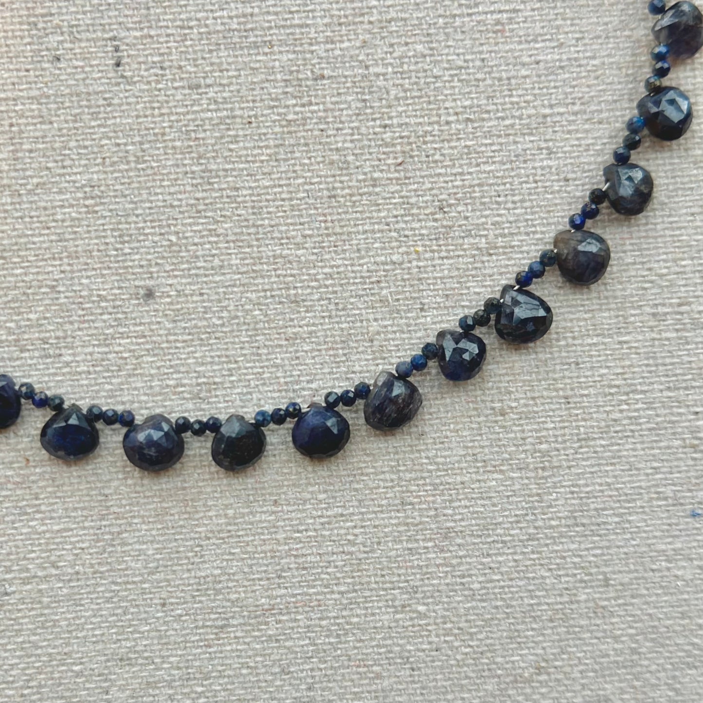 Lapis Drop Beaded Necklace