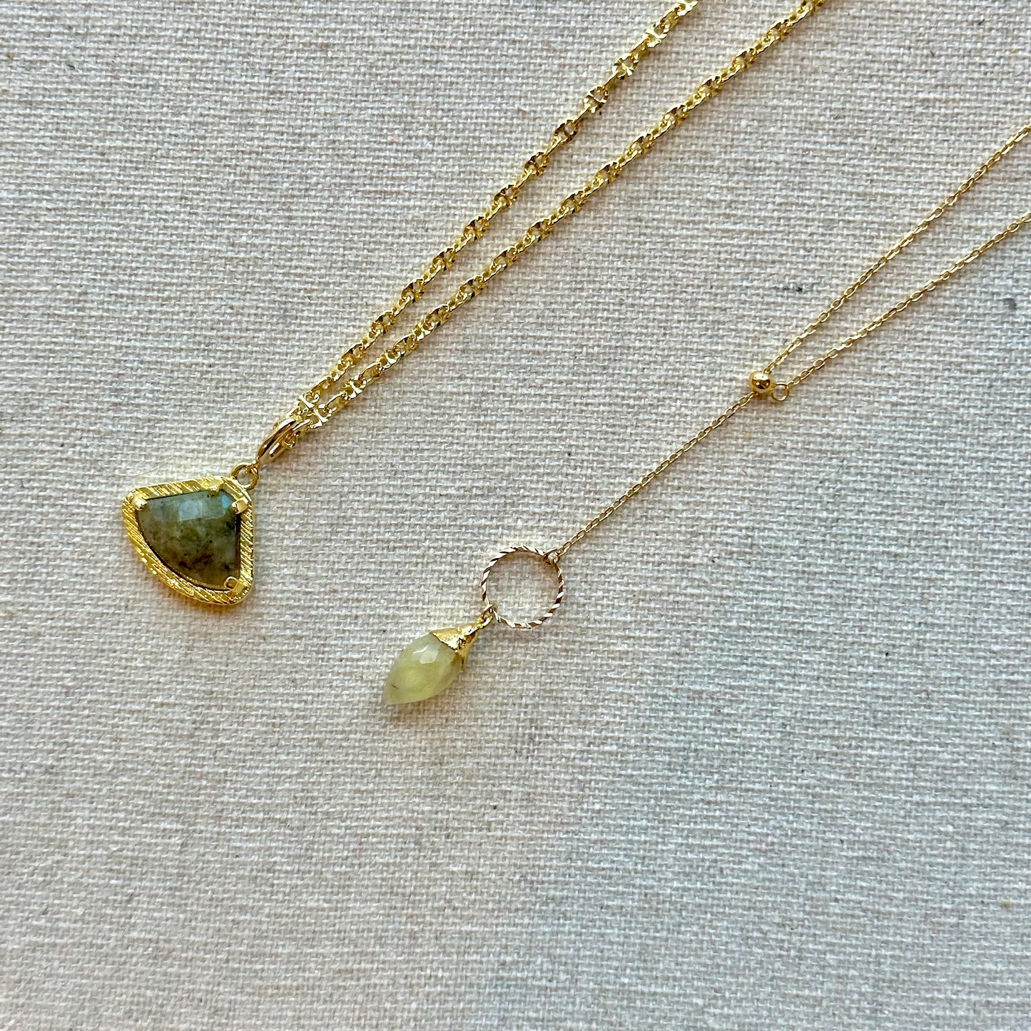 Labradorite Mariner Chain Gold-plated Italian Sterling Silver Necklace