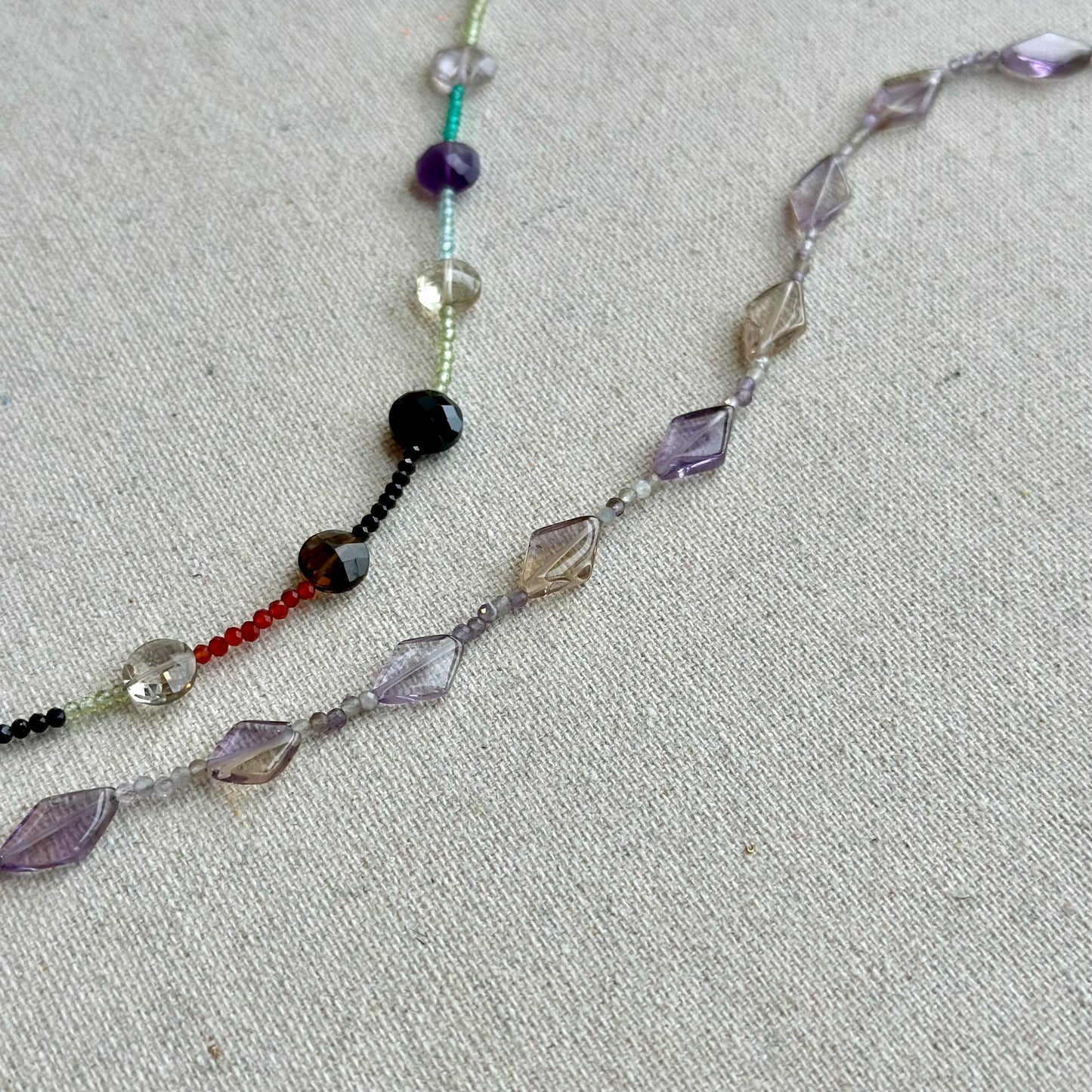 Ametrine Kite Beaded Choker Necklace